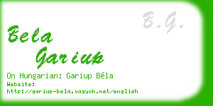 bela gariup business card